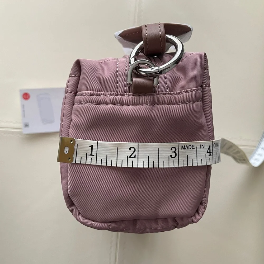 Zara Nylon Toiletry Bag w/ Topstitching Pink